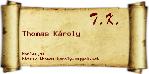 Thomas Károly névjegykártya