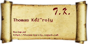 Thomas Károly névjegykártya