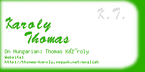 karoly thomas business card